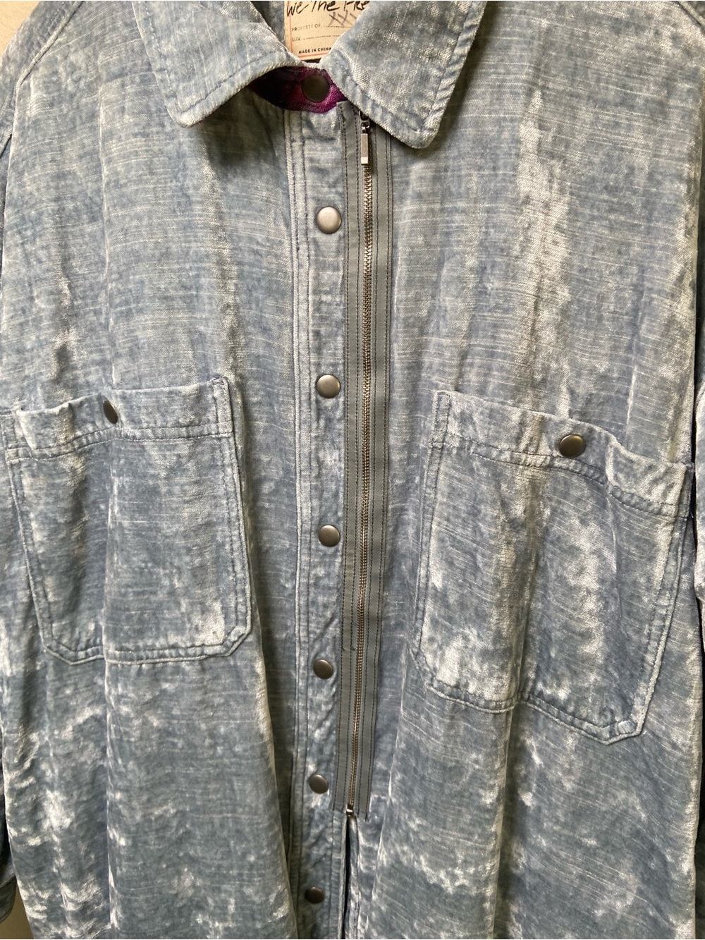 Anthropologie We The Free Duster Jacket Large Crushed Velvet - Picture 11 of 11